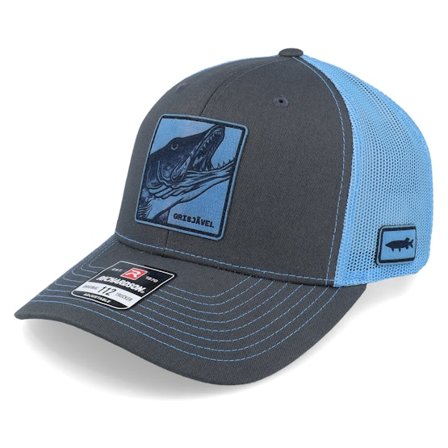 Skillfish - Gris trucker Casquette - Grisjävel Laser 112 Split Charcoal/Columbia Blue @ Hatstore