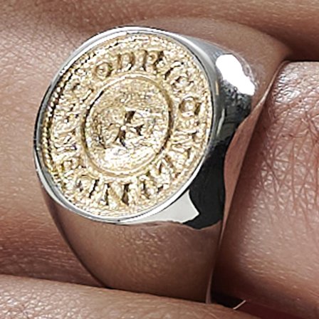 Lonya Silver-Tone & Gold-Tone Makt Ring for Men - Signet rings