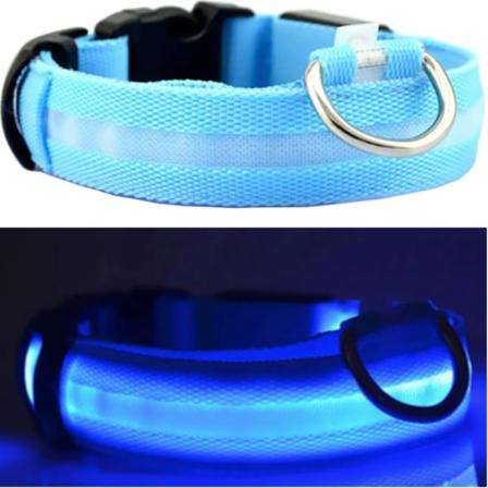 Hundhalsband Lyster Led Belysning Blue Blå L Blå L