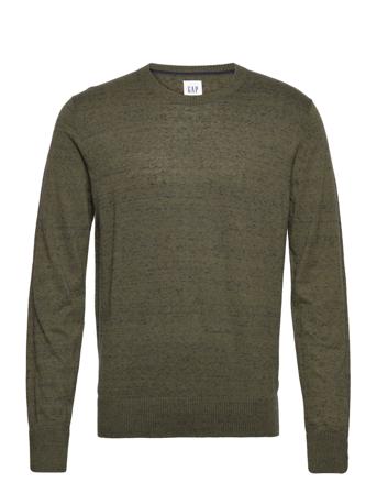 V-Core Cotton Crew Neulepaita Pyöreä Kaula-aukko Vihreä GAP