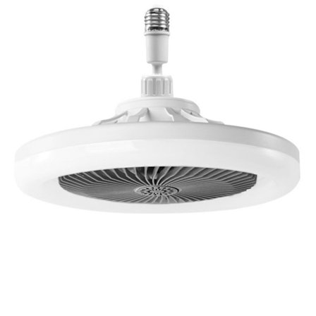 Takvifte med lampe, stille, dimbar E27 LED-pære, 3 hastigheter, timer (grå) [Energiklasse A]