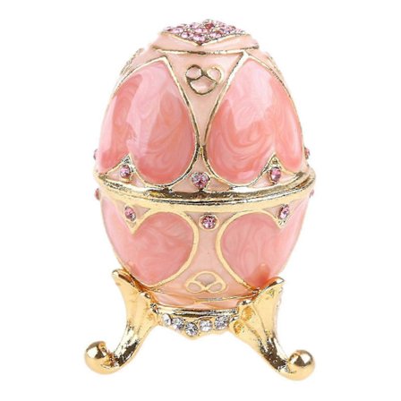 Pink Faberge-æg Håndmalet Smykke Æske Gave Til Påske Boligindretning_Bra saker