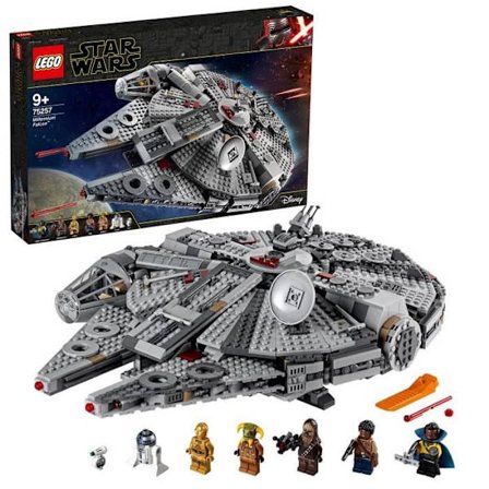 LEGO Star Wars 75257 Millennium Falcon, bygbart modelsæt med minifigurer