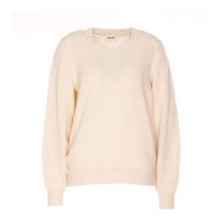 Khaite, V-neck Knitwear Beige, Dames, Maat:M