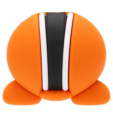 Datakabelskydd söt tecknad björnform laddningskabelskydd för mobiltelefoner dator surfplatta datumlinjer orange