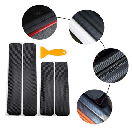 3D karbonfiber klistremerke for dørterskel, velkomstpedal klistremerke for bil