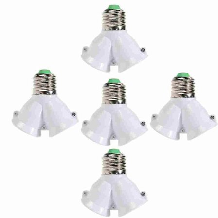 Lyspære Fatning Kreativ E27 Til 2-E27 Lampeholder Forlænger Splitter Konverter Stik Høj Kvalitet Kobberkontakt Husholdning