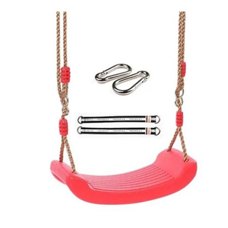 Lasten istuin keinu, raskas köysi, säädettävä kestävä lasten keinu istuinlauta sisä- ja ulkokäyttöön, punainen