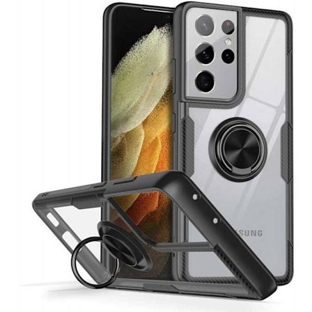 Samsung S21 Ultra Käytännöllinen iskunkestävä kotelo sormustelineellä V4