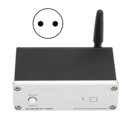 Bluetooth 5.1 Effektforstærker Lav Effekttabsløsning Kraftig Dekodningsformat Hjemme Lydforstærker 110‐240V Sølv EU Stik