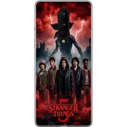 Yhteensopiva Puhelinkuori OnePlus OnePlus 8 Pimeä Stranger Things -inspiroima fantasiakuvaus salamalla, dramaattisella taivaalla ja intensiivisellä
