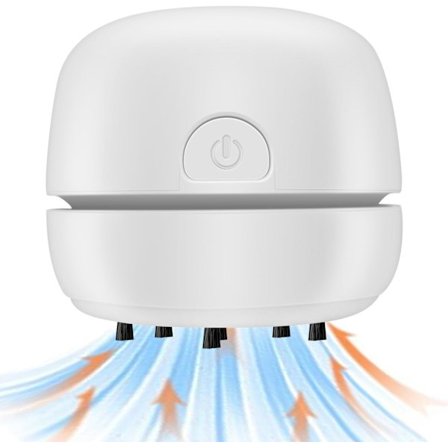 USB-laddande minidammsugare för skrivbord, damm, smulor, datortangentbord och bilar (Vit)