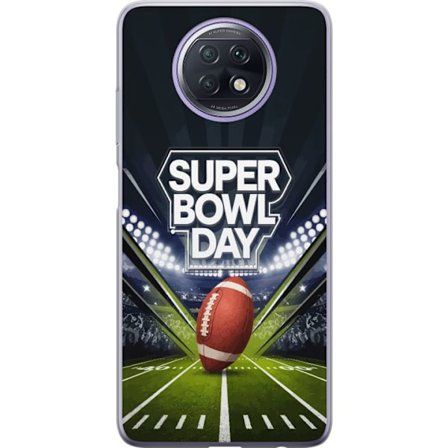 Kompatibel Mobilcover til Xiaomi Redmi Note 9T Super Bowl Day plakat med amerikansk fodbold på oplyst arena i dramatisk sportsdesign