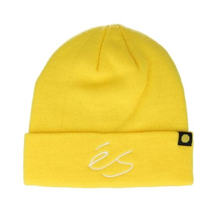 éS - Gul cuff Beanie - Big Script Chomp Beanie Yellow Cuff @ Hatstore
