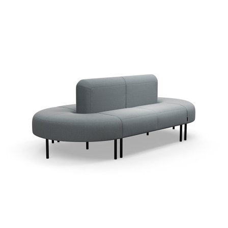 Sofa VARIETY, geschlossener Schwung, Stoff Pod CS, silbergrau