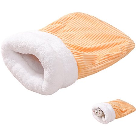 Stor Kattkorg - 45*35cm Kattmatta - Kattsäng - Kattsoffa - Kattsläpsäck - Varm Husdjursmatta - Husdjursmatta för Valpar, Katter och Små Husdjur - Gul