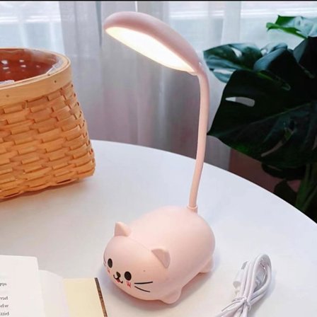 Sød Pink Mini Kat Natlampe, USB-genopladelig, Foldbar til Børns Soveværelse Pink_Specialgave Pink