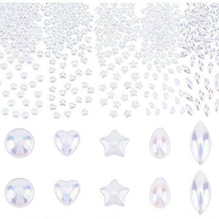 400 st Vit Pärl Cabochons 5 Stilar Akryl Halvpärlor AB Krämvit Hantverkspärlor Opaka Platta Pärlor