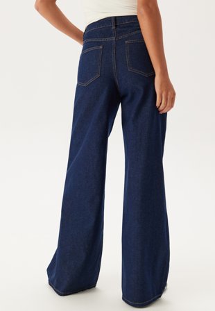 VILA - Vimalou Hw Wide Jeans - Dark Blue Denim - Kläder - - Bubbleroom