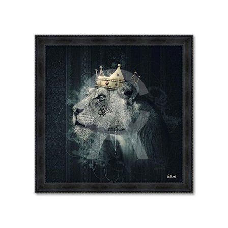 Puukehys PVC-kiiltokuvalla "Lionne Couronne" - Musta - 80 x 80 cm - Binet-kokoelma