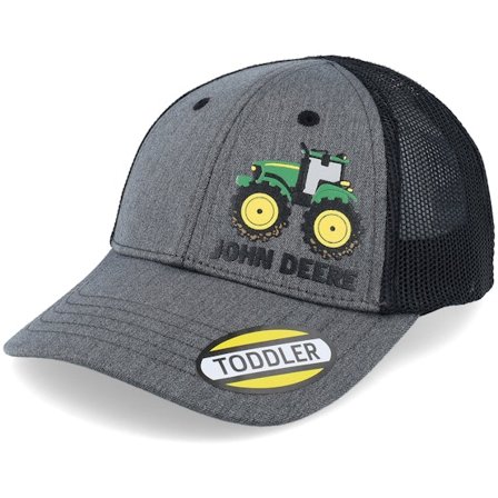 John Deere - Šedá trucker Kšiltovka - Kids Toddler 3d Rubber Tractor Print Cap Black/Grey Trucker @ Hatstore