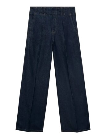 Mango | Wide-Leg Denim Trousers With Belt Loops | L
