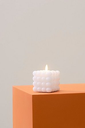 Jotex - Dot Stompkaars Led 9,5 Cm Wit Wit - FLAMME - Koop LED-kaarsen bij Jotex