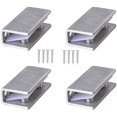 304 Rustfrit Stål Glas Holder 4 stk Klemme 8-12mm Glas
