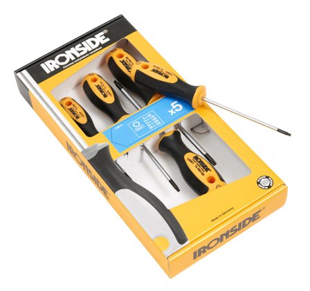 Ironside 120513 Skrutrekkersett 5 deler, torx, Håndverktøy
