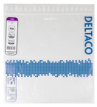 Deltaco DisplayPort DP1.4 Flex cable, 4M, black