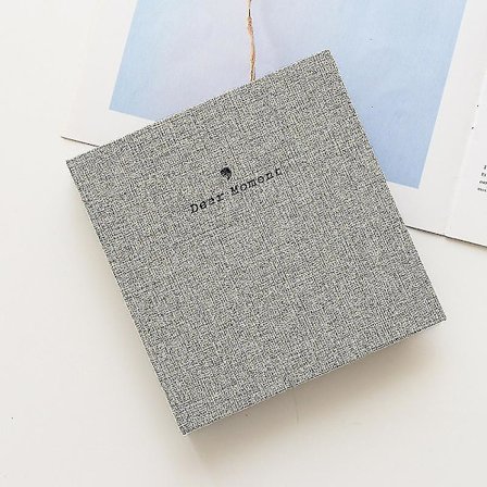 Hør Fotoalbum i Linned med Hardcover til 100 Fotos - Stor Kapacitet til Familie, Bryllup, Ferie - Ca. 10 cm - Beige