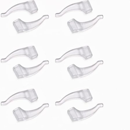 Liukueste korvakoukku pidike silmälasitarvikkeet korvakoukku silmälasien sankakärki aurinkolaseille ja silmälaseille (14 paria, läpinäkyvä väri)