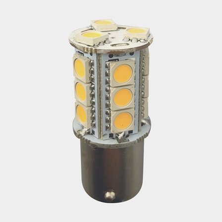LED lampa 1852-Marine, 10 - 36 V DC, 2.4 W, Ø23 x 46.5 mm, BA15S, s teplým bílým světlem, 2-pack
