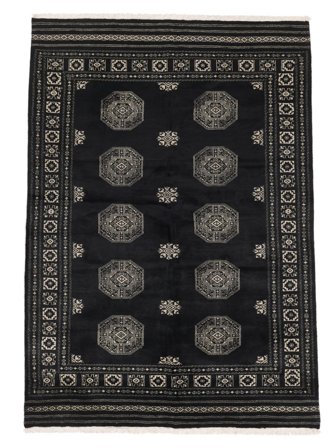 Noué À La Main Pakistan Boukhara 3Ply Tapis 172X246 De Laine Noir/Marron