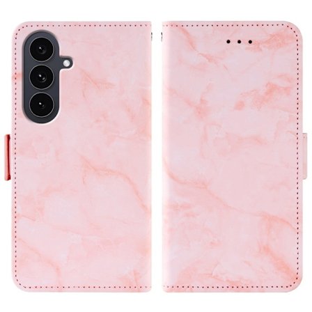 Mobilskal till Samsung Galaxy S26 Marmor Mönster Dubbel Magnetisk Lås - Rosa