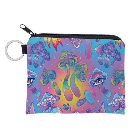 Nyckelhållare för myntväska med dragkedjor med dragkedja med sött tryck som passar för daglig shopping