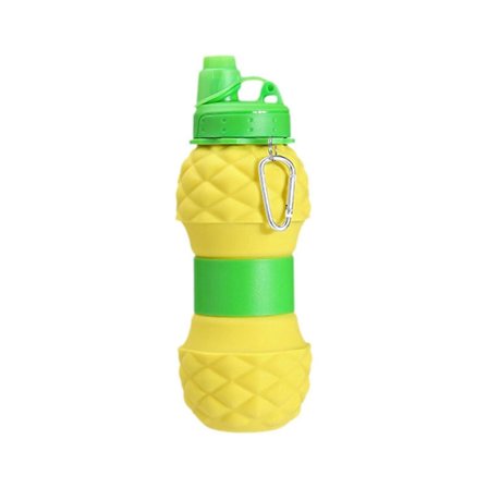 Børne Vandflaske med Ananas 700 ml Foldbar Drikkeflaske til Vandreture Rejser Pink