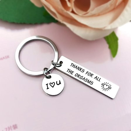 Par Nyckelring Present till Pojkvän Flickvän Tack för Alla Orgasmer