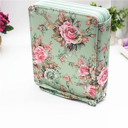 Pencilpose med stor kapacitet, 127 huller, organizer-taske, pencilpose til studerende - Roser