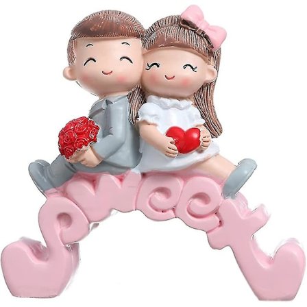 Bryllupskage Topper, Brud Og Grooms Kage Topper Figurer Resin Bryllupskage Dekoration