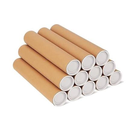 12-pack posttuber med lock för förpackning av affischer, 2x12 tum kartongposttuber, affischtub