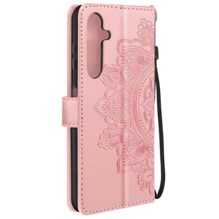 Mandala Flowers Case til Samsung Galaxy A25 5G Pung håndledsrem Pink Rosa