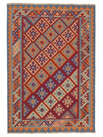 Kelim Ghashghai Teppich Orientalischer Dunkelrot/Braun ( Persien/Iran)