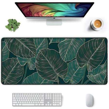 800x300x2 Mmmousepad Stor Hemma- och Kontorsmatta Musmatta Grön Tropiska Växter Matta Kontor Mjuk Matta Halksäker Naturligt Gummi Skrivbordsunderlägg 