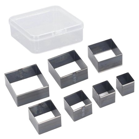 7 stk. Læder Skærestempler Sæt Firkantet Form Læder Hulsæt til Håndarbejde