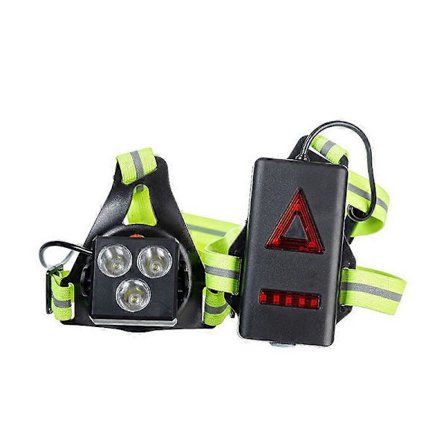 Reflekterende natløbelygter LED USB genopladelig brystlygte natløbelygter