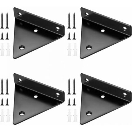 4 Stk. Flydende Hyldeknægte, Usynlige Trekantede Væghyldeknægte, Metal Væghyldeknægte til Hylder/NC/
