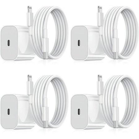 Kompatibel med iPhone-laddare - Snabbladdare - Adapter + Kabel 20W USB-C Vit 4-Pack iPhone (NT) 4-Pack 4-Pack