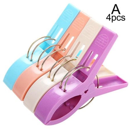 Solstol Strandhåndklæde Clips 4-pak Store Clips Pegs Heavy Duty Vaskeri