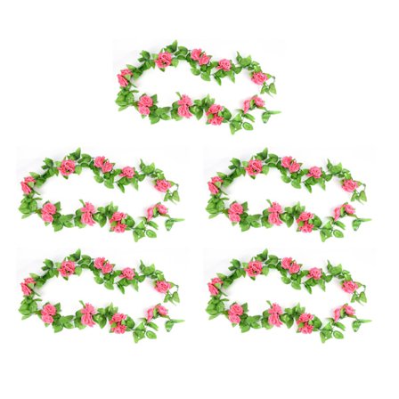 5 kpl keinotekoinen viiniköynnös ruusu silkki kukka seppele kodin sisustus makuuhuone toimisto tummanpunainen